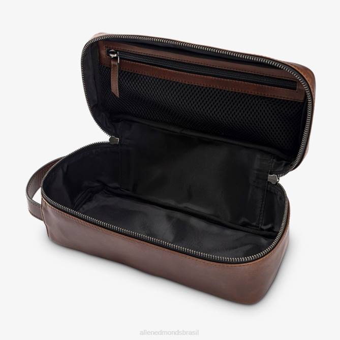 Allen Edmonds unissex kit dopp de couro 68T8D421 marrom