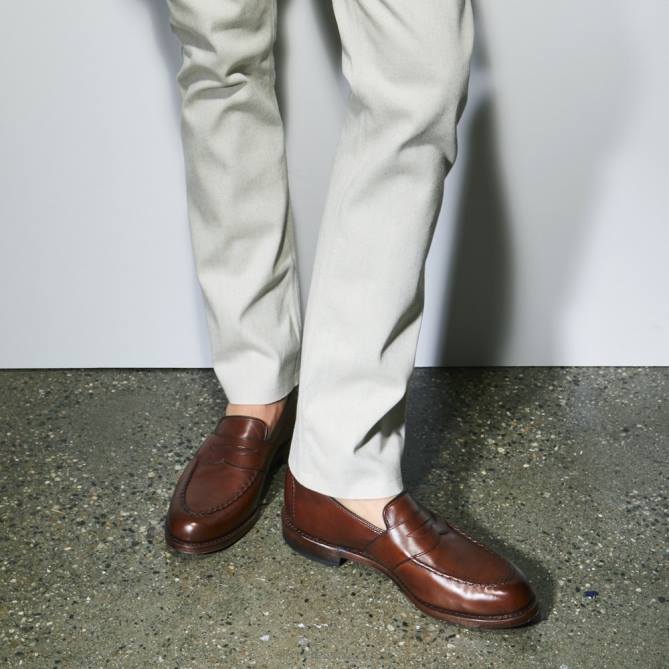 Allen Edmonds homens mocassim randolph penny 68T8D3 marrom café