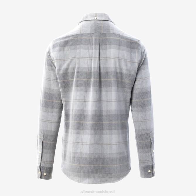 Allen Edmonds unissex camisa alfaiataria barbour blair 68T8D209 cinza