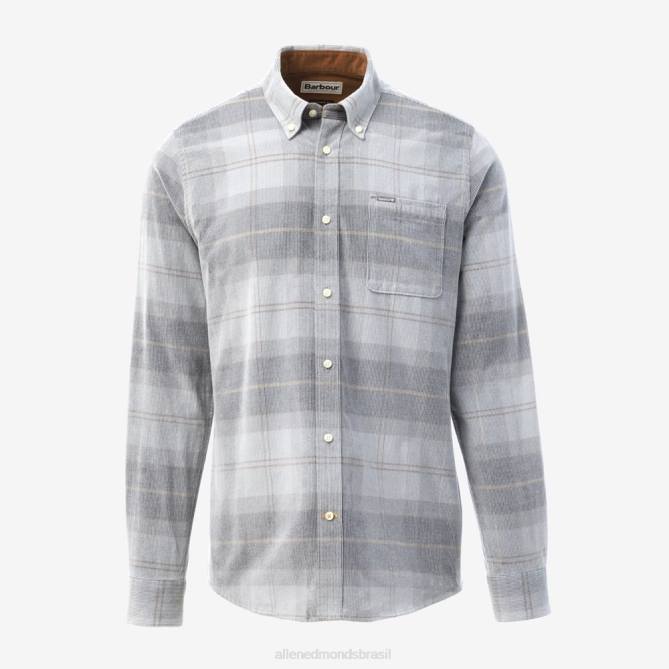 Allen Edmonds unissex camisa alfaiataria barbour blair 68T8D209 cinza