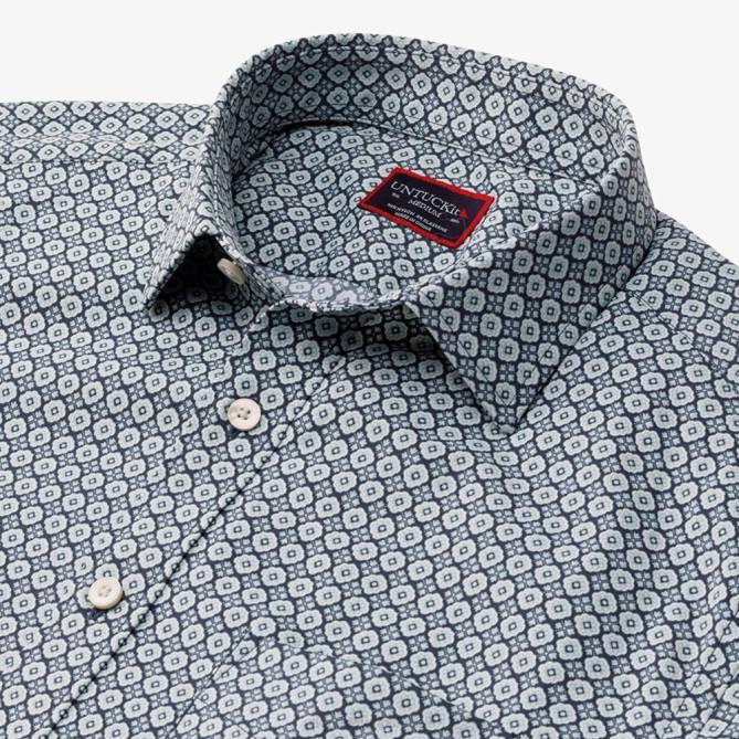 Allen Edmonds unissex camisa manga curta untuckit keller 68T8D173 marinha