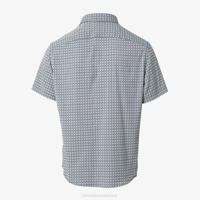 Allen Edmonds unissex camisa manga curta untuckit keller 68T8D173 marinha