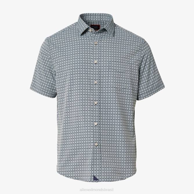 Allen Edmonds unissex camisa manga curta untuckit keller 68T8D173 marinha