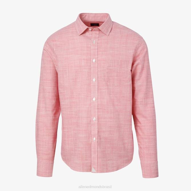 Allen Edmonds unissex camisa manga longa untuckit avellino 68T8D162 vermelho